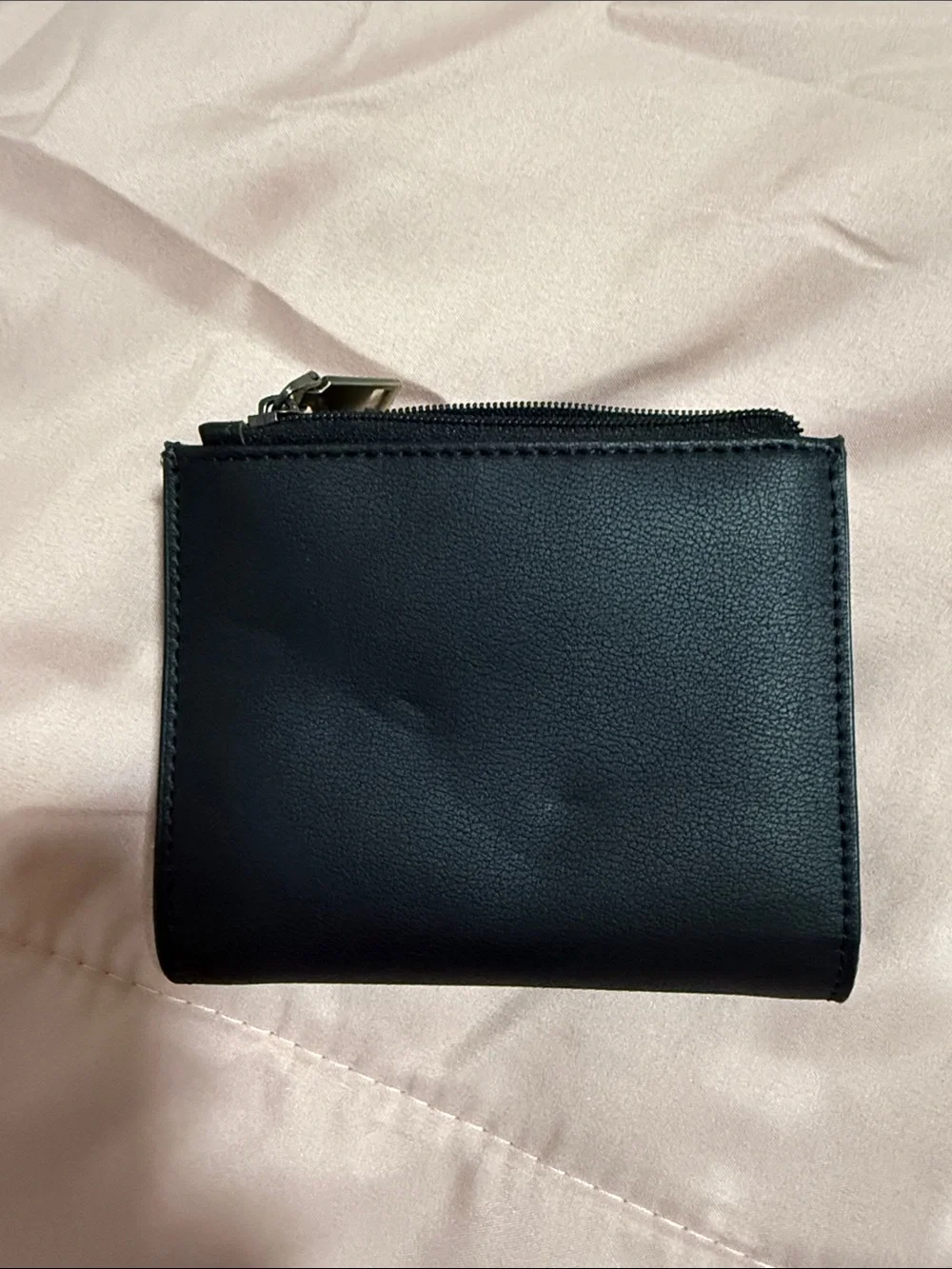 Classic Black Women's Wallet - Compact Snap & Zip Card Holder